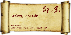 Szécsy Zoltán névjegykártya