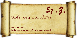 Szécsy Zoltán névjegykártya