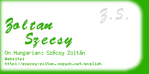 zoltan szecsy business card