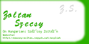 zoltan szecsy business card